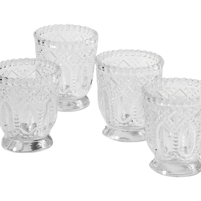 Set of 6 Vintage Glass Candle Holder Bulk Pack-Koyal Wholesale-Blush Pink-Set of 6-