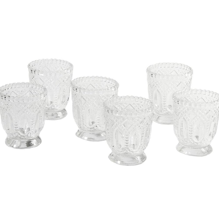 Set of 6 Vintage Glass Candle Holder Bulk Pack-Koyal Wholesale-Blush Pink-Set of 6-