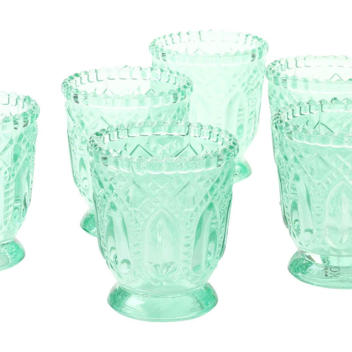 Set of 6 Vintage Glass Candle Holder Bulk Pack-Koyal Wholesale-Blush Pink-Set of 6-