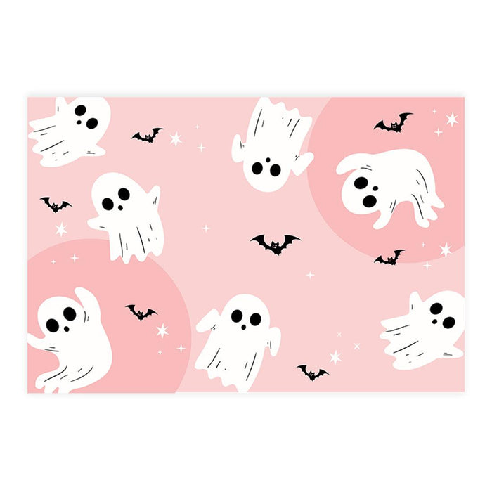 Set of 8 Halloween Disposable Cardstock Paper Placemats for Dining and Decor-Set of 8-Andaz Press-Cute Ghosts & Bats-