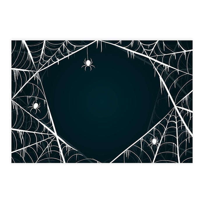 Set of 8 Halloween Disposable Cardstock Paper Placemats for Dining and Decor-Set of 8-Andaz Press-Dangling Spiders-