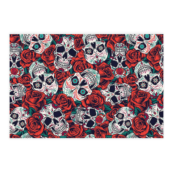 Set of 8 Halloween Disposable Cardstock Paper Placemats for Dining and Decor-Set of 8-Andaz Press-Dia De Los Muertos-