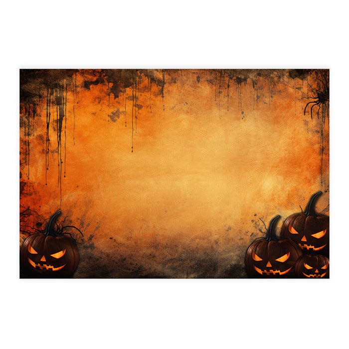 Set of 8 Halloween Disposable Cardstock Paper Placemats for Dining and Decor-Set of 8-Andaz Press-Ghoulish Pumpkins-