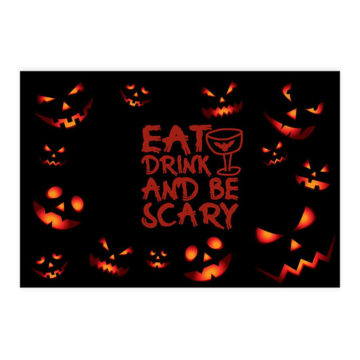 Set of 8 Halloween Disposable Cardstock Paper Placemats for Dining and Decor-Set of 8-Andaz Press-Glowing Ghouls Eat Drink And Be Scary-