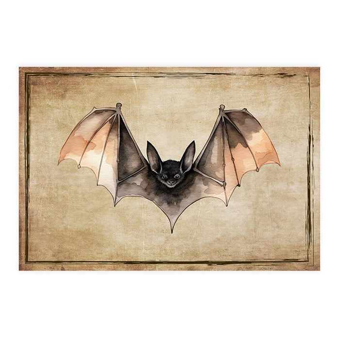 Set of 8 Halloween Disposable Cardstock Paper Placemats for Dining and Decor-Set of 8-Andaz Press-Gothic Bat-