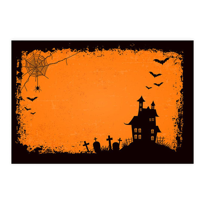 Set of 8 Halloween Disposable Cardstock Paper Placemats for Dining and Decor-Set of 8-Andaz Press-Hilltop Haunts-