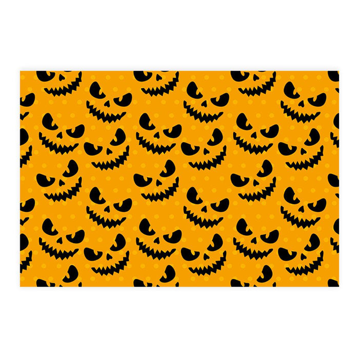 Set of 8 Halloween Disposable Cardstock Paper Placemats for Dining and Decor-Set of 8-Andaz Press-Jack-o'-Lantern Patterns-