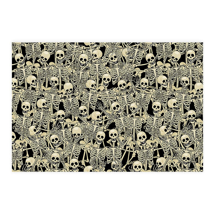 Set of 8 Halloween Disposable Cardstock Paper Placemats for Dining and Decor-Set of 8-Andaz Press-Skeletons & Shadows-