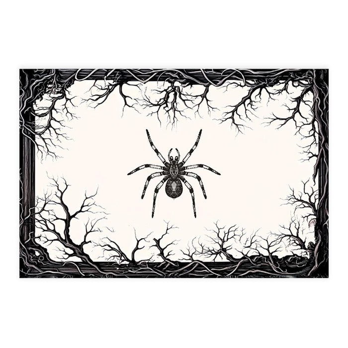 Set of 8 Halloween Disposable Cardstock Paper Placemats for Dining and Decor-Set of 8-Andaz Press-Tarantula & Branches-