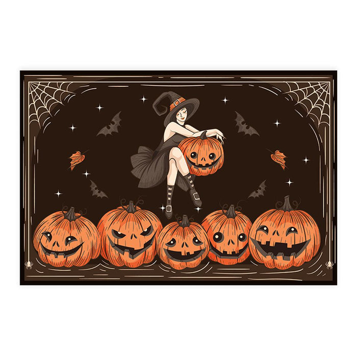 Set of 8 Halloween Disposable Cardstock Paper Placemats for Dining and Decor-Set of 8-Andaz Press-Witch's Wicked Pumpkin Patch-