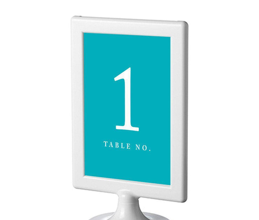 Set of 8 Pick Your Color Framed Double-Sided DIY Table Numbers-Set of 8-Andaz Press-Aqua-1-8-