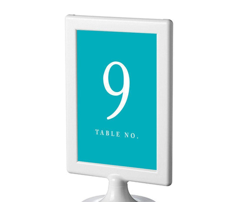 Set of 8 Pick Your Color Framed Double-Sided DIY Table Numbers-Set of 8-Andaz Press-Aqua-9-16-