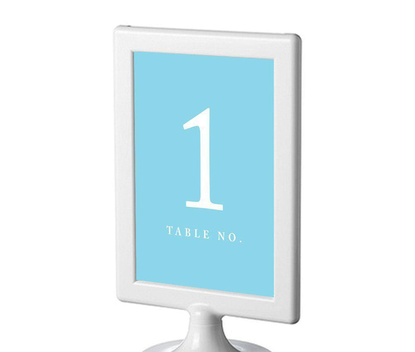 Set of 8 Pick Your Color Framed Double-Sided DIY Table Numbers-Set of 8-Andaz Press-Baby Blue-1-8-