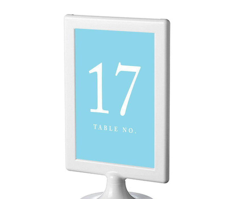 Set of 8 Pick Your Color Framed Double-Sided DIY Table Numbers-Set of 8-Andaz Press-Baby Blue-17-24-