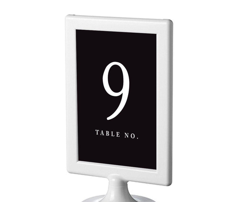 Set of 8 Pick Your Color Framed Double-Sided DIY Table Numbers-Set of 8-Andaz Press-Black-9-16-