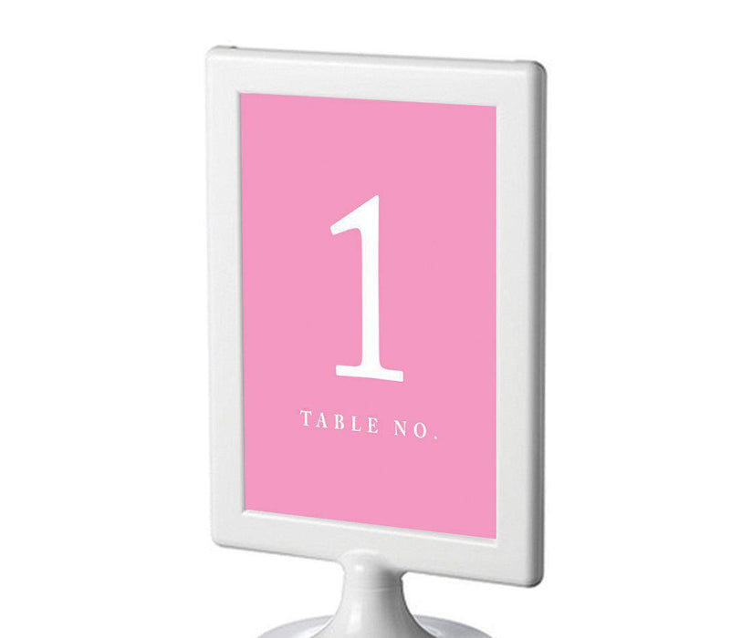 Set of 8 Pick Your Color Framed Double-Sided DIY Table Numbers-Set of 8-Andaz Press-Bubblegum Pink-1-8-