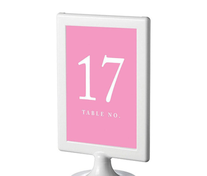 Set of 8 Pick Your Color Framed Double-Sided DIY Table Numbers-Set of 8-Andaz Press-Bubblegum Pink-17-24-