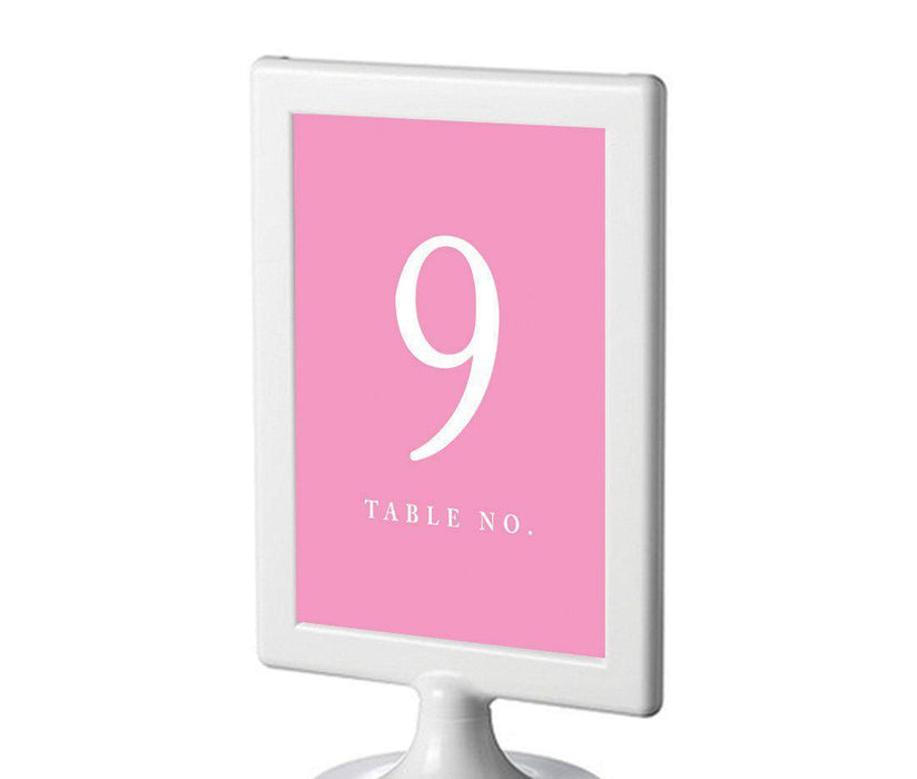 Set of 8 Pick Your Color Framed Double-Sided DIY Table Numbers-Set of 8-Andaz Press-Bubblegum Pink-9-16-