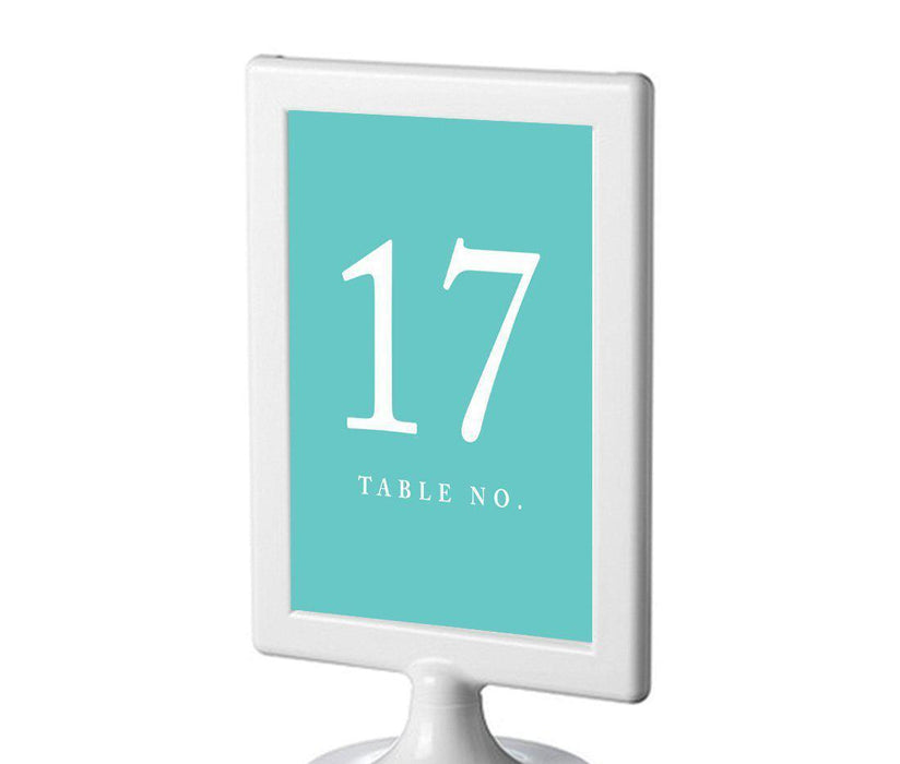 Set of 8 Pick Your Color Framed Double-Sided DIY Table Numbers-Set of 8-Andaz Press-Diamond Blue-17-24-