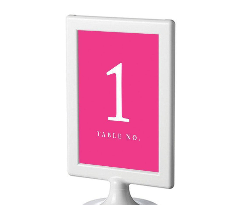 Set of 8 Pick Your Color Framed Double-Sided DIY Table Numbers-Set of 8-Andaz Press-Fuchsia-1-8-