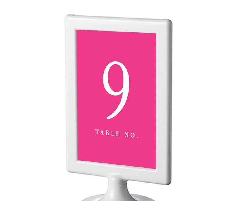 Set of 8 Pick Your Color Framed Double-Sided DIY Table Numbers-Set of 8-Andaz Press-Fuchsia-9-16-