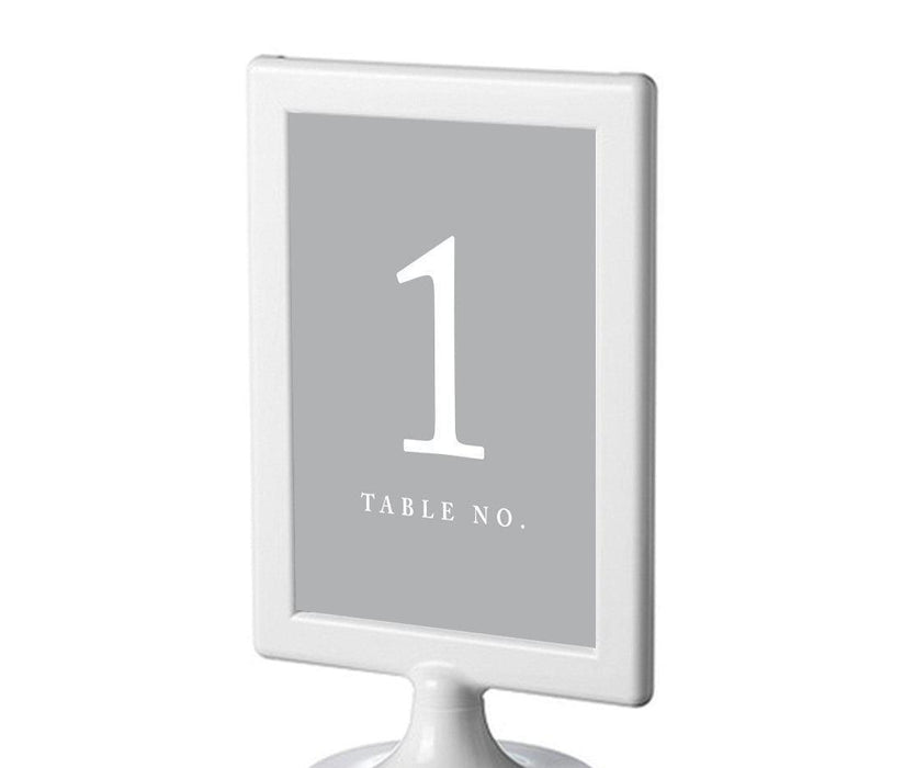 Set of 8 Pick Your Color Framed Double-Sided DIY Table Numbers-Set of 8-Andaz Press-Gray-1-8-