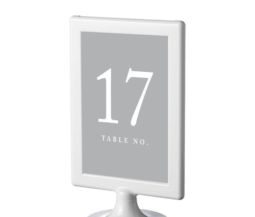 Set of 8 Pick Your Color Framed Double-Sided DIY Table Numbers-Set of 8-Andaz Press-Gray-17-24-