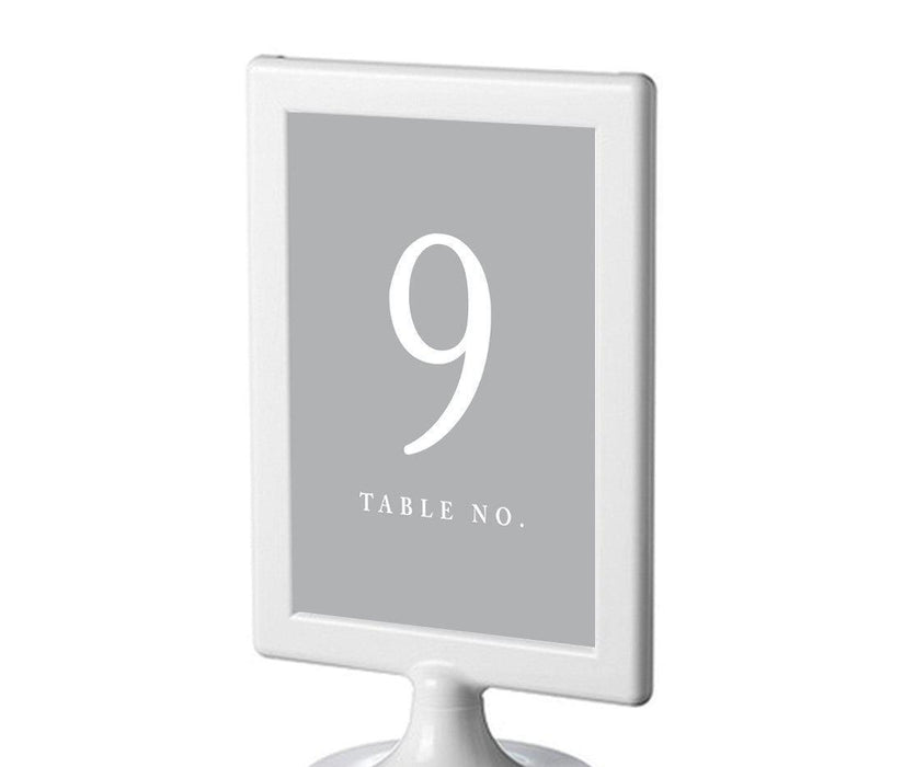 Set of 8 Pick Your Color Framed Double-Sided DIY Table Numbers-Set of 8-Andaz Press-Gray-9-16-