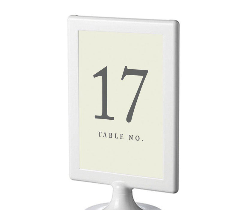 Set of 8 Pick Your Color Framed Double-Sided DIY Table Numbers-Set of 8-Andaz Press-Ivory-17-24-