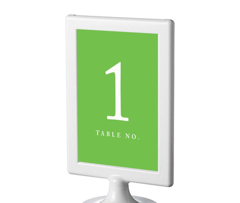 Set of 8 Pick Your Color Framed Double-Sided DIY Table Numbers-Set of 8-Andaz Press-Kiwi Green-1-8-