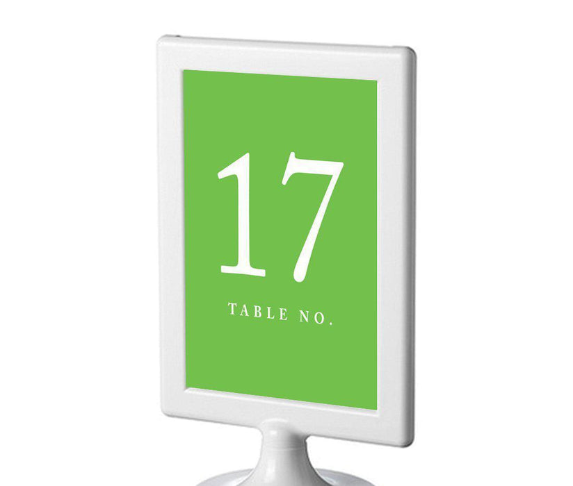 Set of 8 Pick Your Color Framed Double-Sided DIY Table Numbers-Set of 8-Andaz Press-Kiwi Green-17-24-