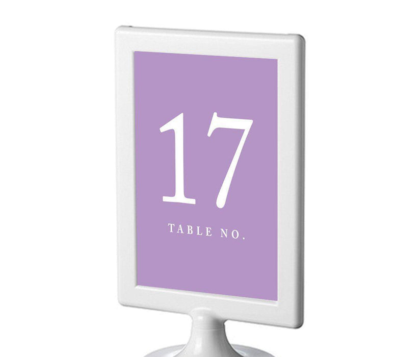 Set of 8 Pick Your Color Framed Double-Sided DIY Table Numbers-Set of 8-Andaz Press-Lavender-17-24-