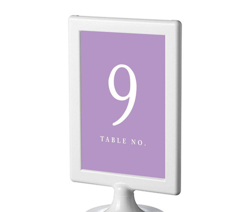 Set of 8 Pick Your Color Framed Double-Sided DIY Table Numbers-Set of 8-Andaz Press-Lavender-9-16-