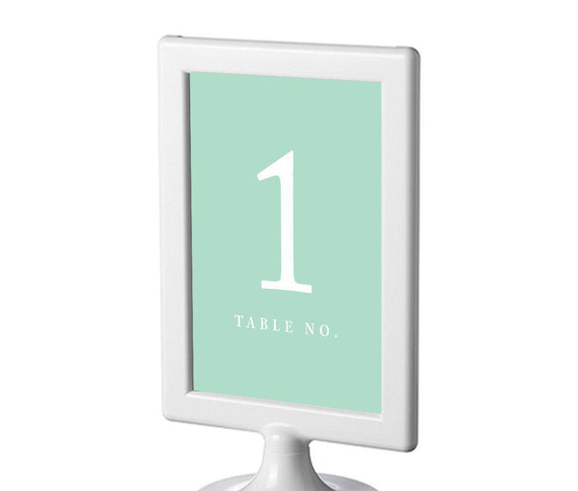 Set of 8 Pick Your Color Framed Double-Sided DIY Table Numbers-Set of 8-Andaz Press-Mint Green-1-8-