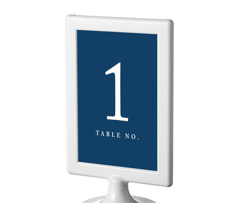 Set of 8 Pick Your Color Framed Double-Sided DIY Table Numbers-Set of 8-Andaz Press-Navy Blue-1-8-