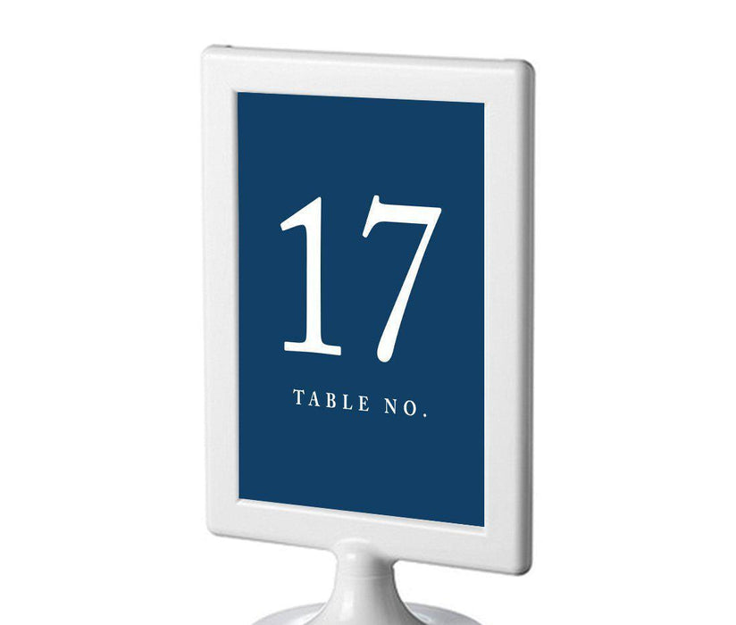 Set of 8 Pick Your Color Framed Double-Sided DIY Table Numbers-Set of 8-Andaz Press-Navy Blue-17-24-