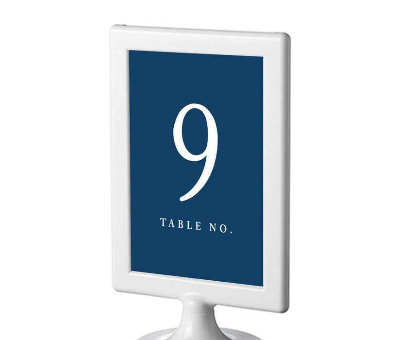 Set of 8 Pick Your Color Framed Double-Sided DIY Table Numbers-Set of 8-Andaz Press-Navy Blue-9-16-