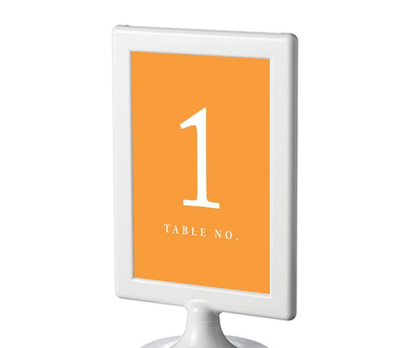 Set of 8 Pick Your Color Framed Double-Sided DIY Table Numbers-Set of 8-Andaz Press-Orange-1-8-