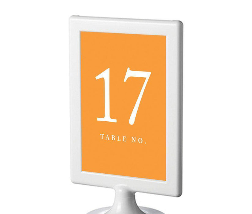 Set of 8 Pick Your Color Framed Double-Sided DIY Table Numbers-Set of 8-Andaz Press-Orange-17-24-