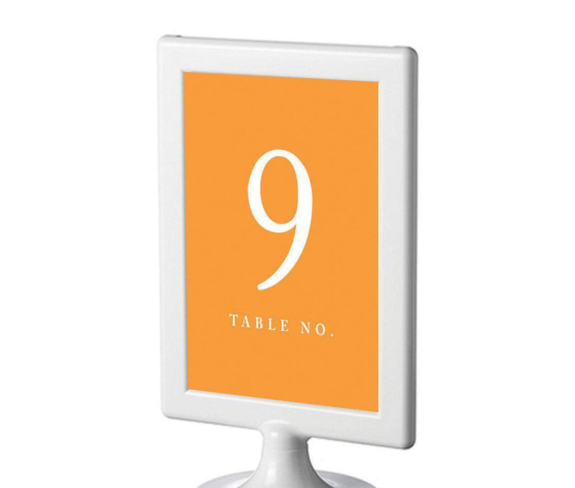 Set of 8 Pick Your Color Framed Double-Sided DIY Table Numbers-Set of 8-Andaz Press-Orange-9-16-