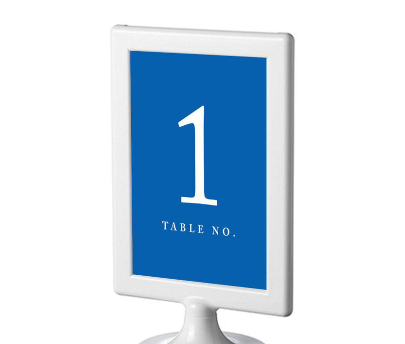 Set of 8 Pick Your Color Framed Double-Sided DIY Table Numbers-Set of 8-Andaz Press-Royal Blue-1-8-