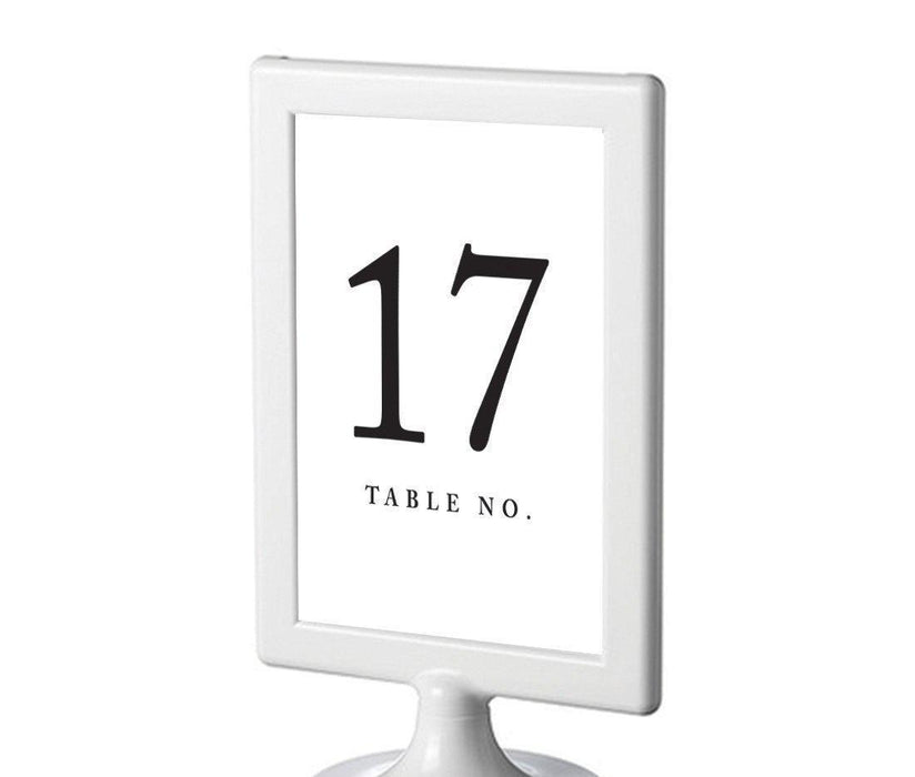 Set of 8 Pick Your Color Framed Double-Sided DIY Table Numbers-Set of 8-Andaz Press-White-17-24-