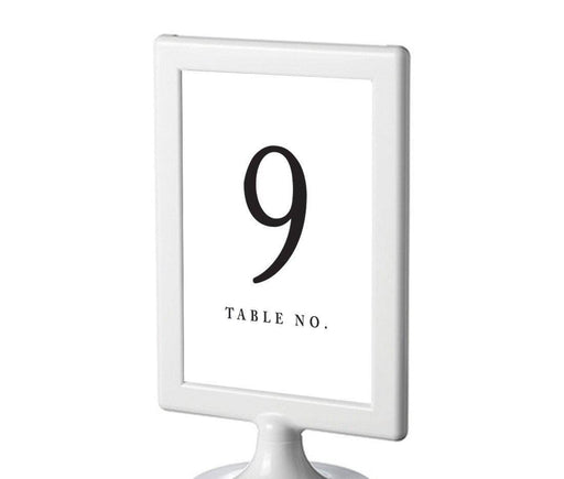 Set of 8 Pick Your Color Framed Double-Sided DIY Table Numbers-Set of 8-Andaz Press-White-9-16-