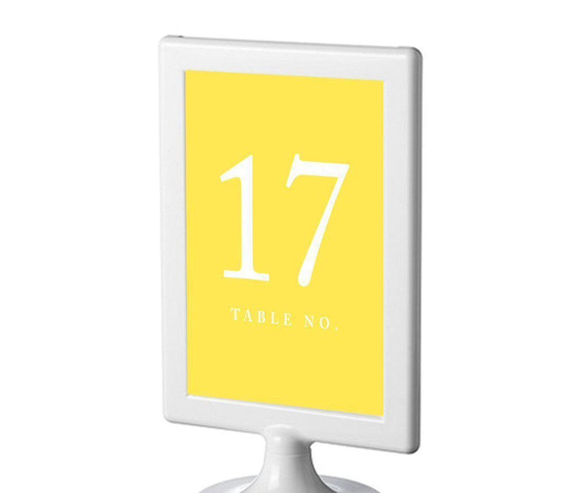 Set of 8 Pick Your Color Framed Double-Sided DIY Table Numbers-Set of 8-Andaz Press-Yellow-17-24-