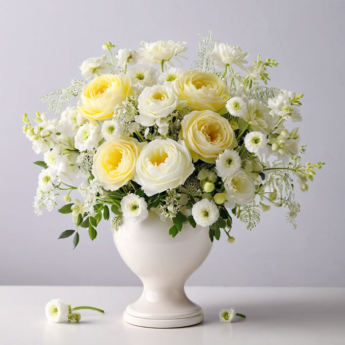 Set of 8 White Pedestal Footed Bowl Bulk Flower Vases-Koyal Wholesale-5.5" x 5.5"-