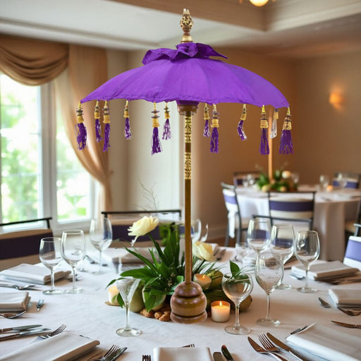 Tabletop Bali Umbrella Centerpiece-Set of 1-Koyal Wholesale-Plum Purple-