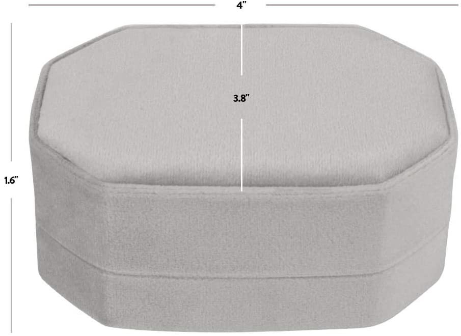 Travel Case Velvet Ring Box-Set of 1-Koyal Wholesale-Gray-