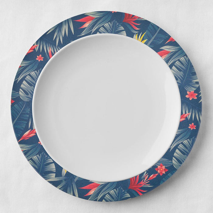 Tropical Palm Leaves Acrylic Charger Plates Bulk Pack-Koyal Wholesale-Set of 1 (4 PC)-