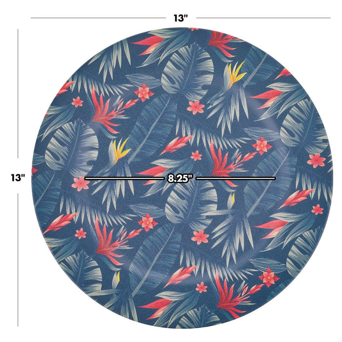 Tropical Palm Leaves Acrylic Charger Plates Bulk Pack-Koyal Wholesale-Set of 1 (4 PC)-