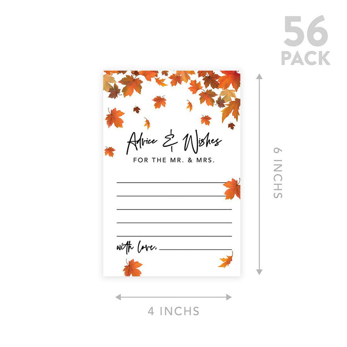 Wedding Advice & Well Wishes Guest Book Cards for Bride and Groom Design 1-Set of 56-Andaz Press-Autumn Fall Maple Leaves-